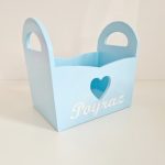 Hellblau Name auf Körbchen